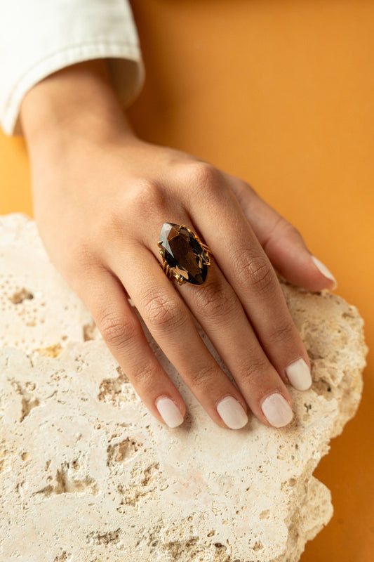 Anillo con Cuarzo Aumado