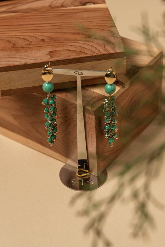 Aretes Brasileños en bronce y baño de Oro.